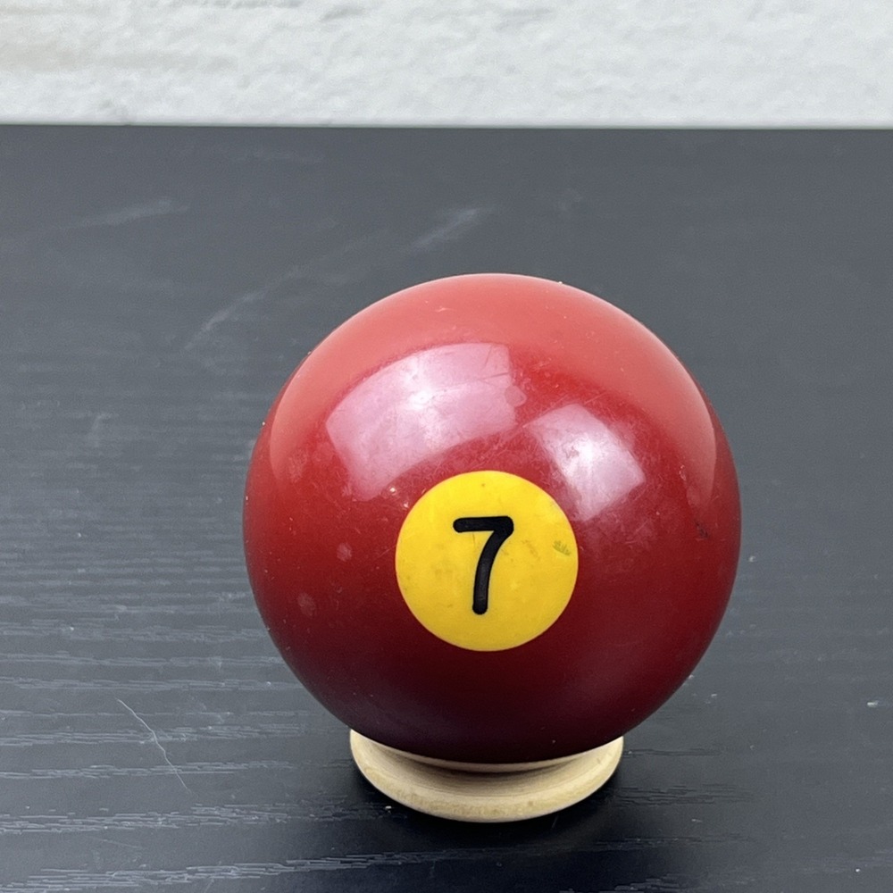 Vintage #7 Maroon Pool Billiard Ball 2 1/4" Solid Replacement Single Ball